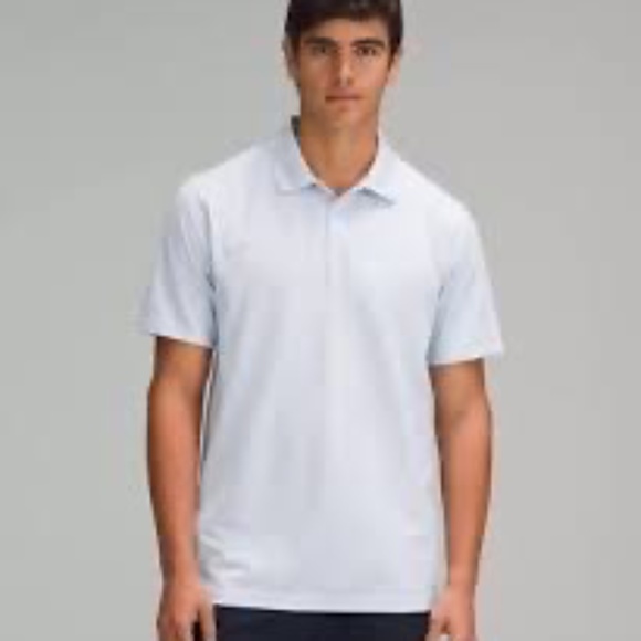 Lululemon Cotton Pique Short Sleeve Polo Shirt XXL Light Blue NWT - Picture 1 of 10